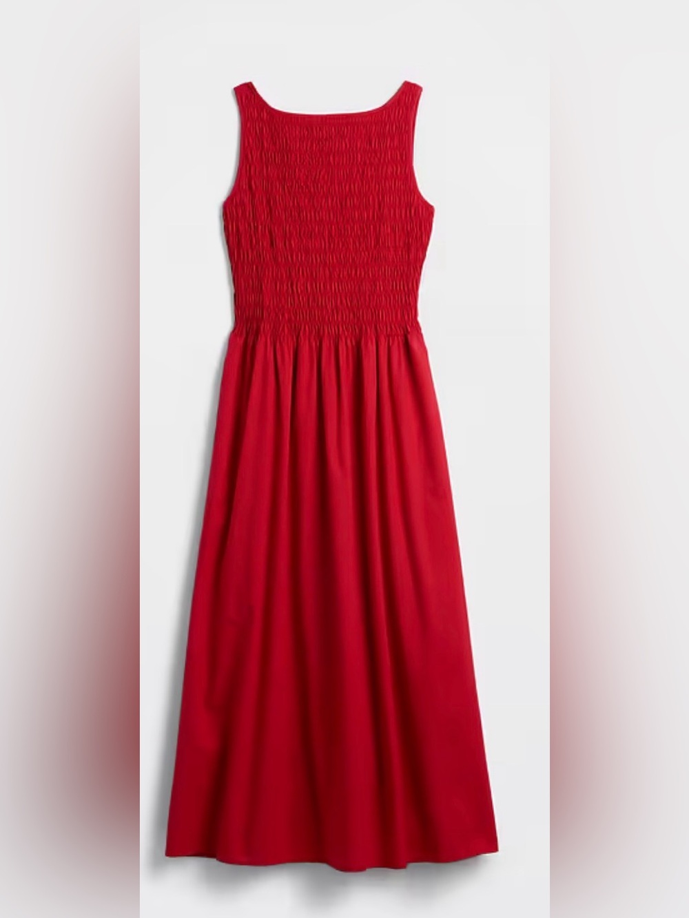 GAP Red Smocked Boatneck Maxi Dress Small